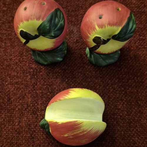 Salt and pepper set with napkin holder like new