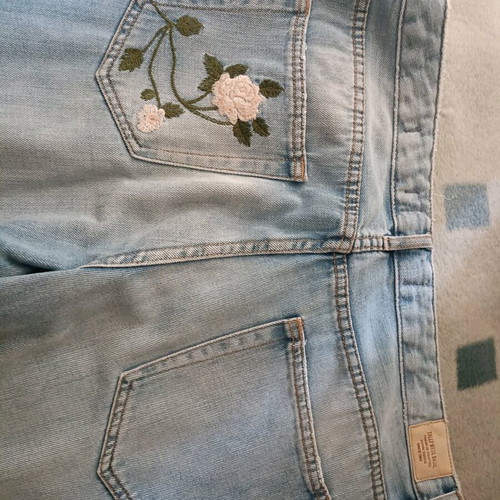 Women's jeans used with floral design, size 42, blue