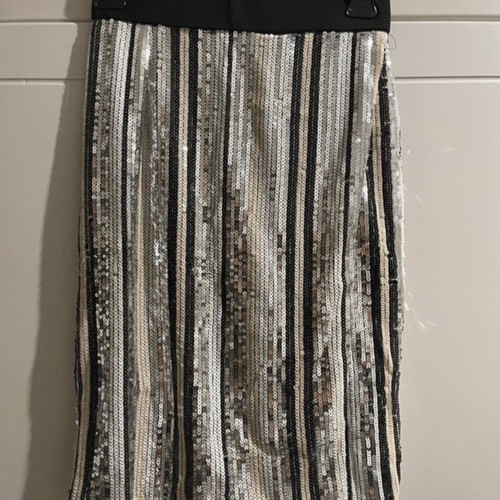 Zara sequin skirt-bustier set new, black-silver