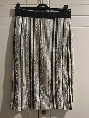 Zara sequin skirt-bustier set new, black-silver
