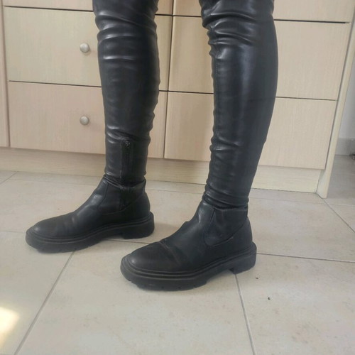 Zara over the knee boots used, black, size 39