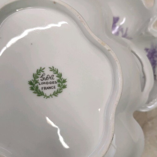 Limoges France decorative plate set like new with handle