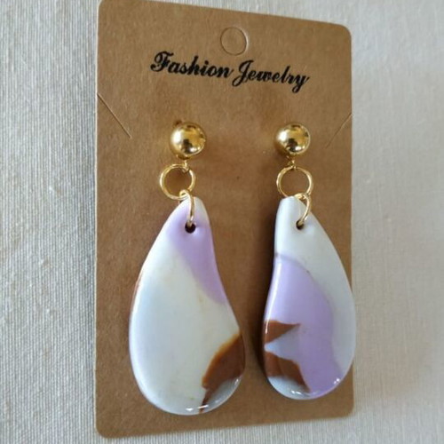 Polymer clay and resin earrings new, multicolor