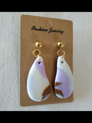 Polymer clay and resin earrings new, multicolor