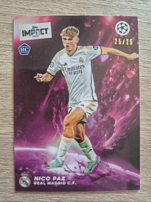 Topps Impact 2023-2024 Nico Paz RC /25 Real Madrid sticker