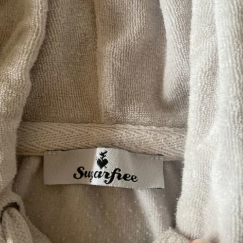SugarFree white textured zip-up hoodie, size S