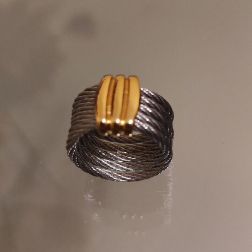 Silver ring with gold detail stainless steel size 10 new