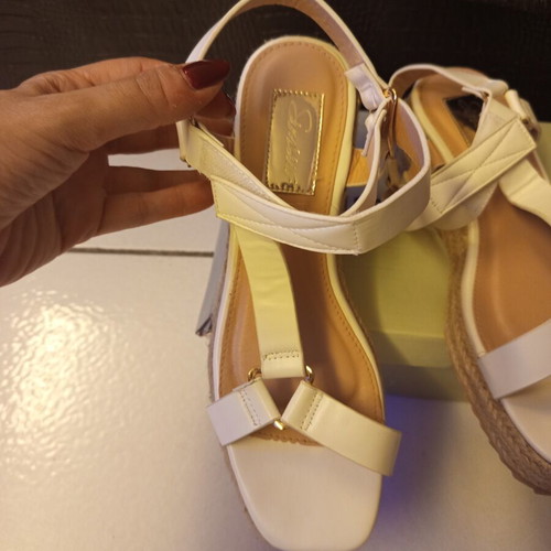Women's white platform sandals size 39 new