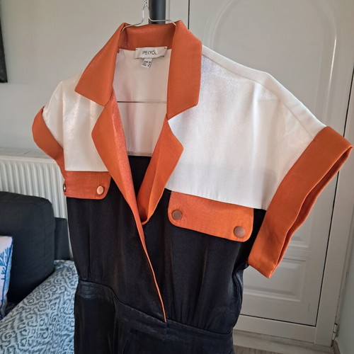 Ipekyol jumpsuit like new, size M, black and orange