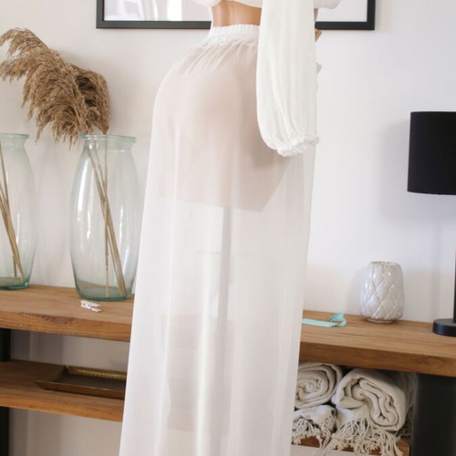Beachwear pants with white transparent top new