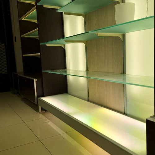 Commercial store shelves like new with illuminated adjustable backs