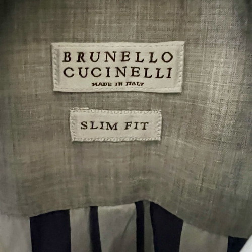 Brunello Cucinelli blue and white striped shirt like new, size L