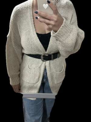 Luigi knitted cardigan like new, with pockets, white