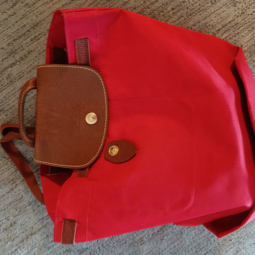 Longchamp Les Pliages Backpack like new, red