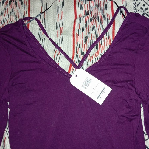 Pink Woman purple elastic blouse new, size L