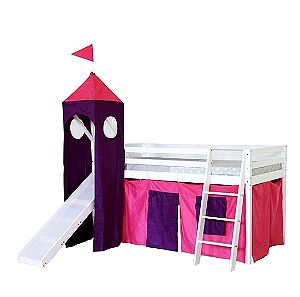 παιδικό κρεβάτι  κουκέτα σετ σοφίτα βεττγ white μέ τσουλήθρα και πύργο , και το στρώμα δωρεάν.
