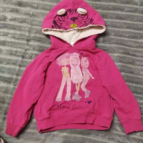 Pink children's sweatshirt Abel & Lula new, warm with fur and ears