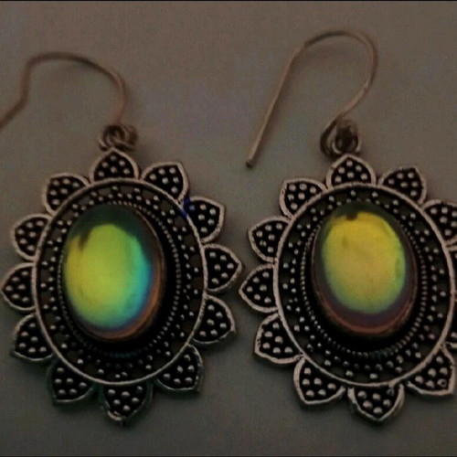 Handmade Large Dangle Earrings from Ioannina in 925 Sterling Silver with Moonstone new