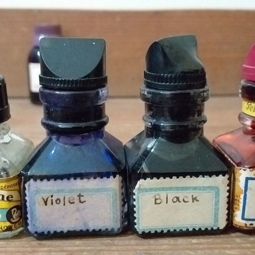 Pelikan collectible ink bottles used, set