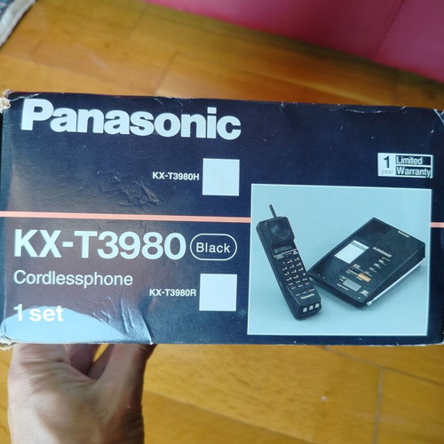 Panasonic KX-T3980 cordless phone used, 1990s, black