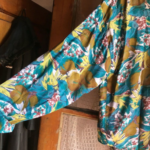 Vintage 80's floral viscose shirt, 38/M, like new