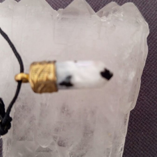 Moonstone necklace with black tourmaline new, energy protection and luck