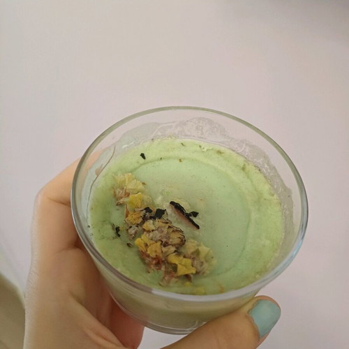Handmade mosquito repellent candle with basil used