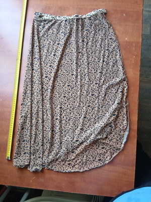 Leopard pareo used, size L, black and brown