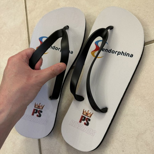 White beach flip flops new