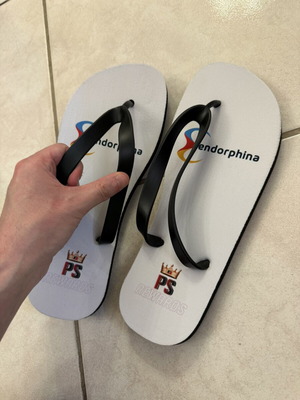 White beach flip flops new