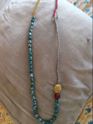 Handmade necklace with turquoise beads boho ethnic style like new