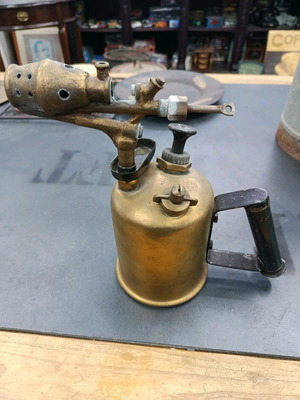 Brass blowtorch 1960 used, collectible