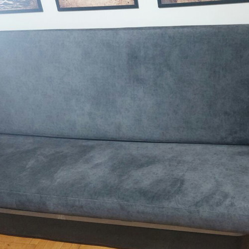 Grey sofa bed with storage, refurbished