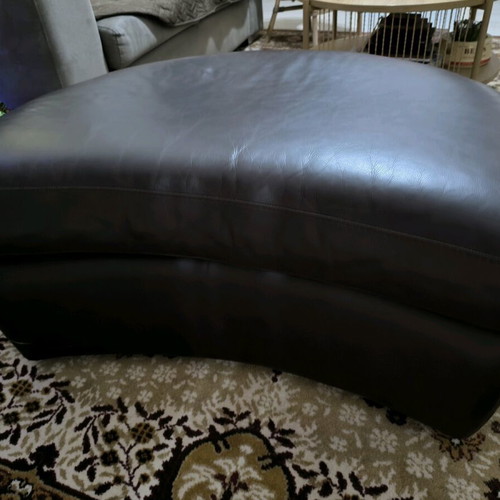 IKEA Vreta leather pouf brown like new