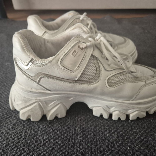 White sneakers used, athletic style
