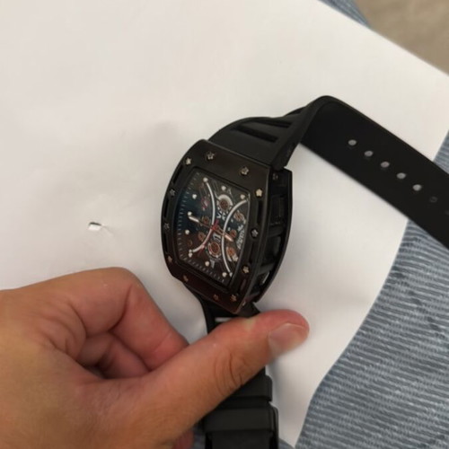 Mini Focus wristwatch, black, men's