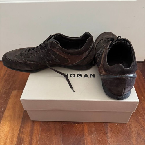 Hogan sneakers used, size 44.5, brown suede and fabric