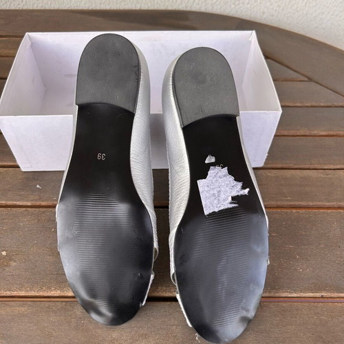 Flat leather sandals Anastasi Bournazos silver new size 39