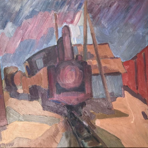 Painting by G. Oikonomou used, oil on cardboard