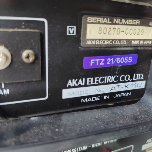Akai 110 Audio Stack used, amplifier AM-U110, tape deck CS-F110, tuner AT-K110