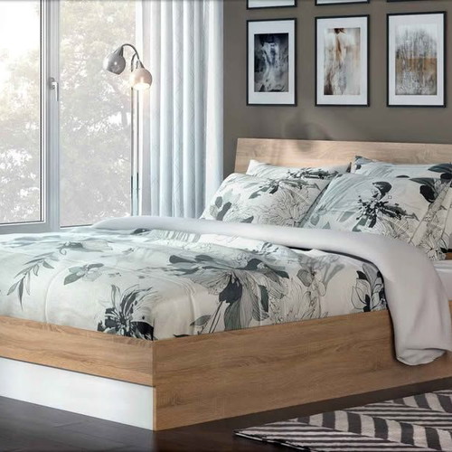 Bed for bedroom super double with single-sided mattress 160/200 like new