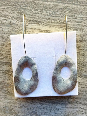 Silver handmade earrings new, 8 cm length