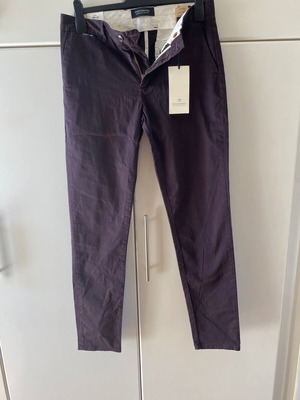 Γυναικείο παντελόνι Scotch & Soda καινούργιο, βουργουνδί, βαμβακερό