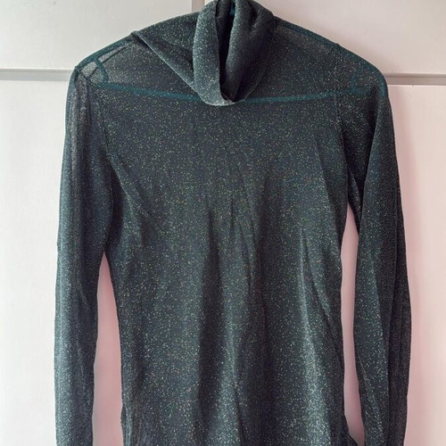H&M Studio Metallic Long-Sleeve Evening Blouse Like New, Size M