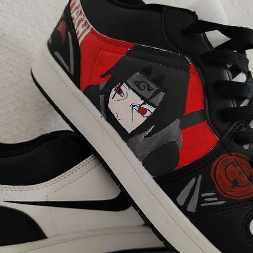 Men's hand-painted Naruto athletic shoes size 44