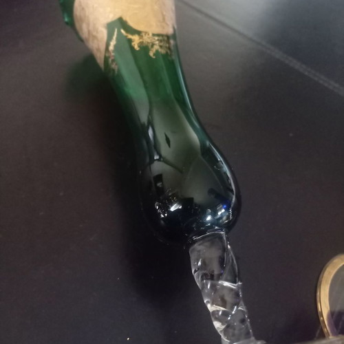 Set of crystal gilded vases used, 1960s