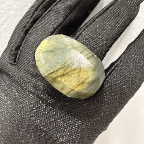 Labradorite ring with yellow fire, new