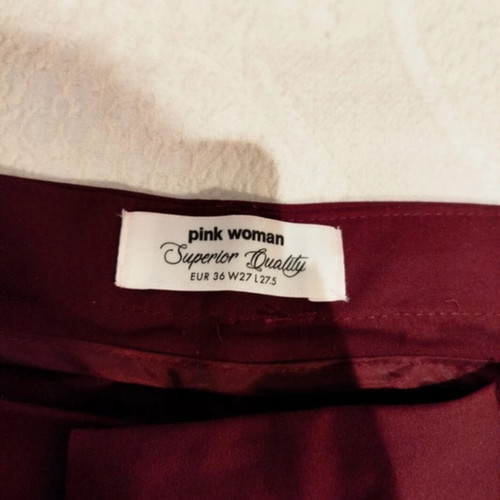 Pink Woman straight-leg pants like new, brown and red, size S