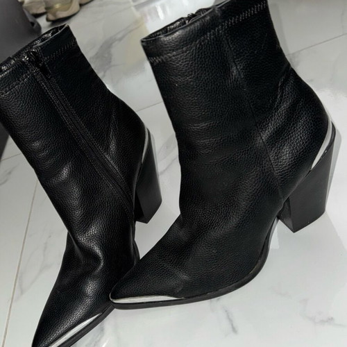 Public Desire ankle boots black and silver like new, size 37