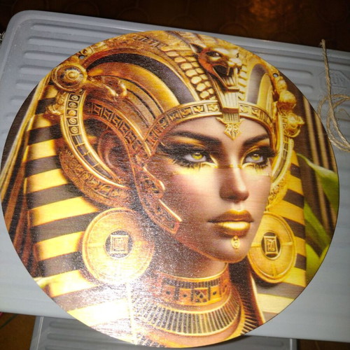 Egyptian Queen new art deco wooden decoration 20x20 cm